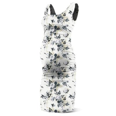 China 2022 Summer New Solid Breathable Wholesale Floral Women Love Sleeveless Maxi Dress Casual Photography Pregnant Maternity Dress for sale