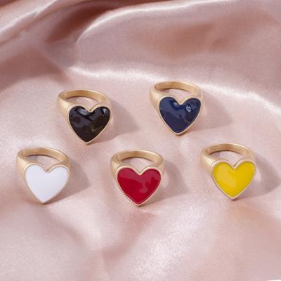 China 2021 Cute Romantic And Cute Small Heart Shaped Rings For Valentine's Day Lover Gifts For Girls for sale