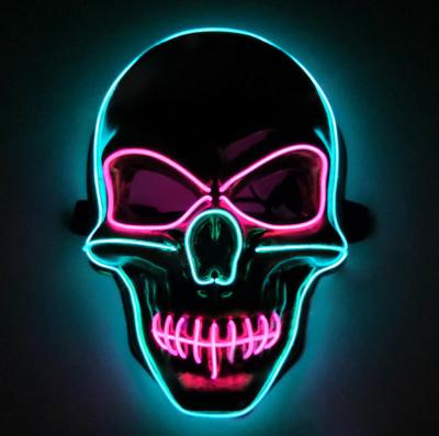 China Eco-friendly Halloween Skull EL glow light mask luminrous EL cold light LED mask mask for sale