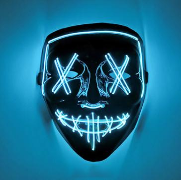 China Eco-Friendly Halloween Led Masquerade Luminous Mask Party Light Purge Scary Mask for sale