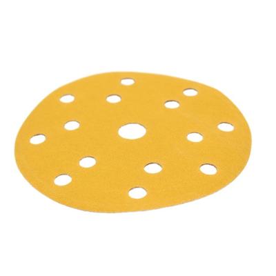 China Paper Gold Sunplus 3' Inch 7 Hole Satc Wet or Dry Latex Satc 7holes Satc Latex Automotive Abrasive Sanding Paper 3' for sale