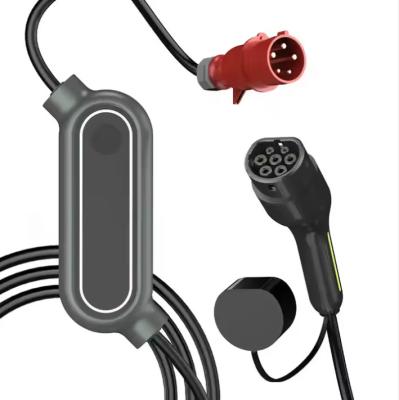 China 11KW 22KW EVSE Charging Station 3 Phase Type 2 Portable EV Charger With CEE Plug for sale