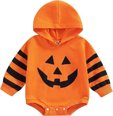 China 100% Cotton Baby Hoodies Sweatshirts Custom Halloween Design Toddler Long Sleeve Hoodie Sweatshirt Romper for sale