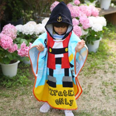 China QUICK DRY Custom Animal Printed Kids Poncho Beach Towel for sale