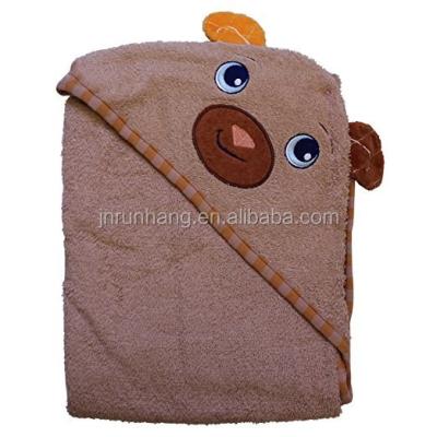 China Design Hooded Bamboo Animal Baby Animal Applique Hooded Towel for sale