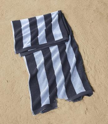 China Eco - Friendly Color Yarn Stripe Cotton Beach Towel for sale