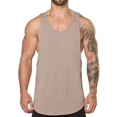 China Custom Plain Dyed Workout Mens 90% Polyester 10% Spandex Tank Top Anti-Shrink for sale