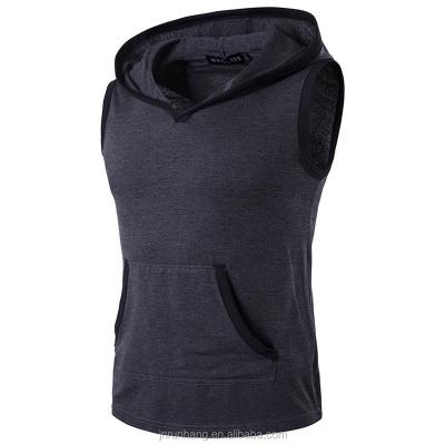 China Custom Anti-Shrink Gym Mens Sleeveless Hoodies for sale