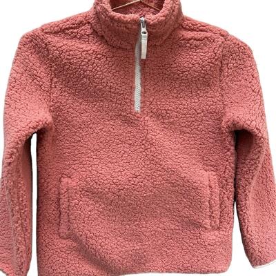 China Wholesale Custom Logo Warm Breathable Quarter-Zip Jacket Stand Collar Fleece Winter Kids Girl Outdoor Coat for sale