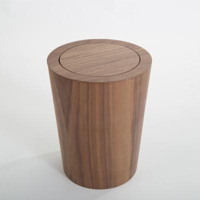 China 9 Liter Sustainable Wooden Small Office Trash Cans Household Paper Trash Cans for sale