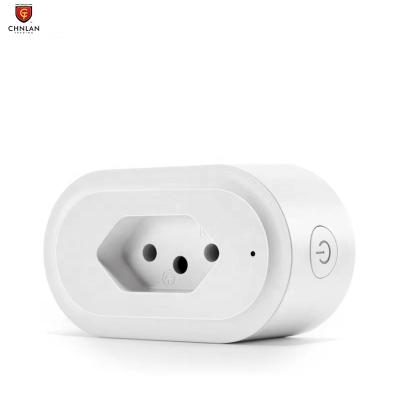 China WIFI Tuya APP Remote Control Brazilian Standard Inteligente In Wall Brazil 16A Smart WiFi Socket With Power Monitoring Function for sale