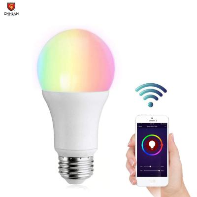 China Alexa Dimmable LED Remote Control Light Bulb 7W B22 E27 RGB Color Smart Home WIFI Goog Light Bulb for sale