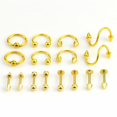 China 2021 Designer Surgical Steel Ring Real Piercing Nose Rings Septum Cuff 1.2Mm Coluured Hypoallergenic Face Jewelry 16 for sale