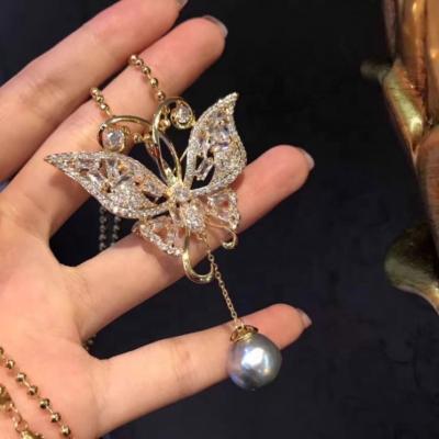 China Trendy Jewelry Brooch Pins Women, Trendy Crystal Rhinestone Jewelry Brooches Flower Lapel Pin Girl Magnetic Pearl Custom Fashion Latest for sale