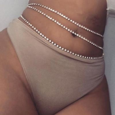 China CLASSIC Wholesale High Quality Gold Plated Crystal Belly Chain Waist Beads Body Jewelry for sale