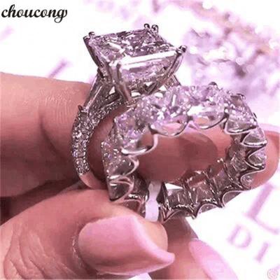 China Western hot sale instant diamond style square engagement ring ladies European and American border source ring hand jewelry wholesale for sale