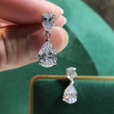 China BOHEMIA Mujing Jewelry 2021 New Diamond Korean Temperament Net Red High Carbon Silver Female Earri Water Drop Earrings for sale