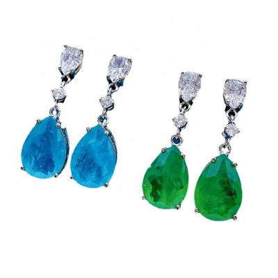 China BOHEMIA Mujing new 925 Sterling Silver Emerald Earrings Ins retro Hot-selling foreign trade jewelry 2021 for sale