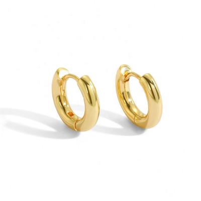 China High Quality Gold Color Hoop Earrings Stainless Steel Small Round Huggies For Ear 2021 Men Women Ring Bone Buckle Fashion Jewelry for sale