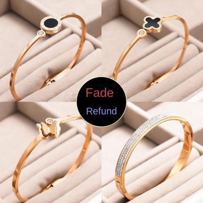 China Eco-Friendly Custom Gold / Rose Gold New Style Silver Mermaid Tail Stainless Steel With Zircon Bangle Bracelet for sale