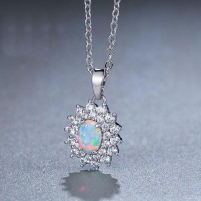 China TRENDY Opal Jewelry Pendant Necklace Wholesale Synthetic Mothers Day Gifts for sale