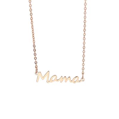 China VRIUA Stainless Steel Mom Nameplate Clavicle Choker Jewelry Punk Gifts 3 Colors Mom Women Letter Pendant Necklace For Mother's Day for sale