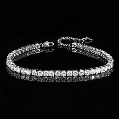 China Hiphop Diamond Crystal Tennis Sterling Silver Anklet Bracelet Gold Rhinestone Bling Anklets Foot For Women for sale