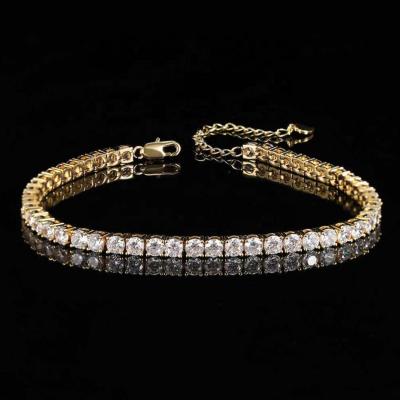 China CLASSIC Foot Bling Rhinestone Gold Rhinestone Bracelet Diamond Crystal Tennis Sterling Silver Anklet For Women for sale