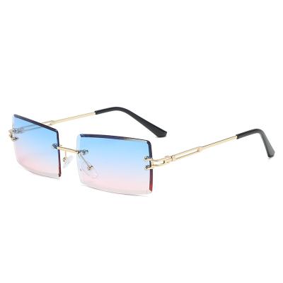 China European and American new fashion sunglasses square frameless cut-edge sunglasses ladies street photography sunglasses fashion sunglasses for sale