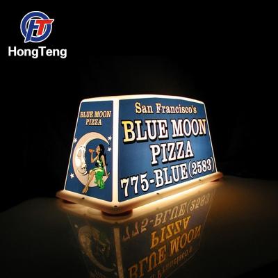 China Pizza Delivery Cars Signs Advertising Light Boxes With CE Customized Shape for sale