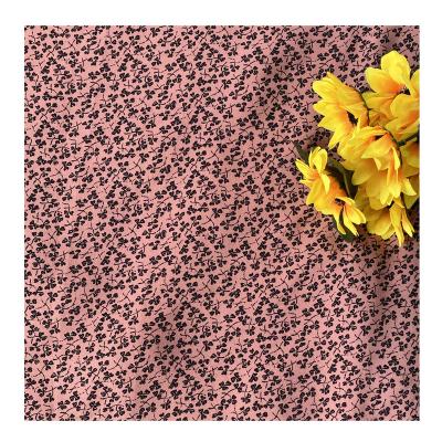 China Hot Selling And Fashion Pure Design 115GSM Lucky Small Floral Print 100%Polyester Fabric For Making Dress Shirts for sale