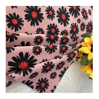 China Hot Selling Pure Daisy Matte Plain Satin 100%Polyester Spring Summer Printed Fabric For Dress Shirt for sale