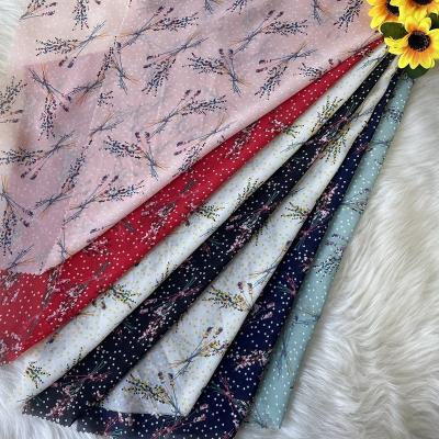 China Low MOQ Digital Printed Floral Polyester Chiffon Sheer Custom Made Breathable Fabric For Blouse And Skirt In Summer for sale