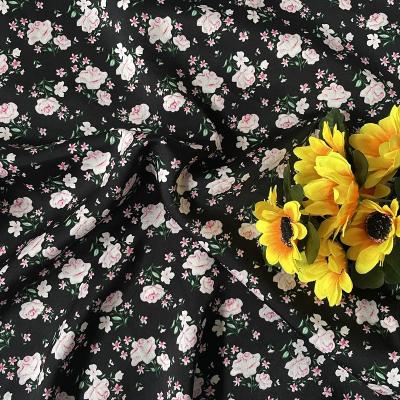 China High quality 100% pure polyester lining printed satin silk floral fabric for making women's sleepwear dress skirt blouse for sale