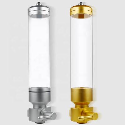 China Stainless Steel Coffee Bean And Dry Food Dispenser Sustainable Acrylic Silo Container Sliver Or Gold for sale