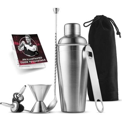 China Modern Stainless Steel Cocktail Bar Shaker Set Bartender Kit With Bar Accessories for sale