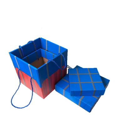 China Yc90296 Recyclable Square Gift Box Portable Packaging Box Folded Storage Boxes for sale