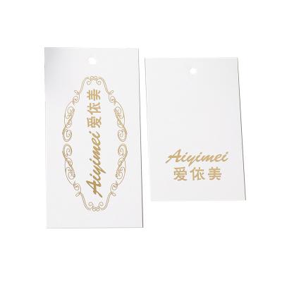 China YC50001 Recyled Custom Own Logo Labels White Paper Garment Clothing Hang Tags Luxury Private Clothes for sale