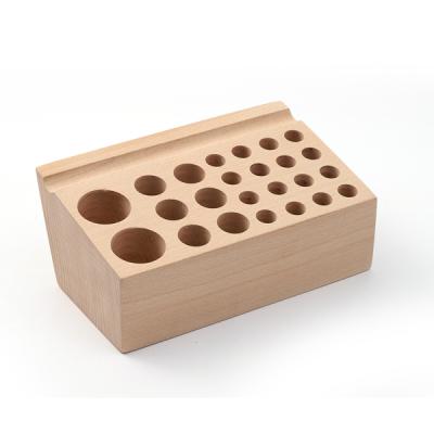 China Wholesale Display Wooden Stand Organizer Agent Beech Wood China Market Leather Tool Rack for sale