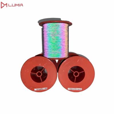 China Safety Warning 0.25mm Double Side Rainbow Reflective Yarn For Knitting Beanies for sale