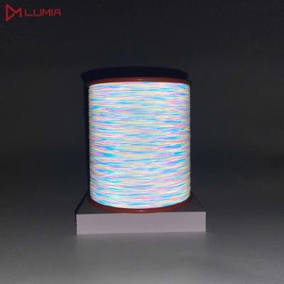 China Safety Warning 0.5mm Iridescent Double Side Reflective Yarn For Tape for sale