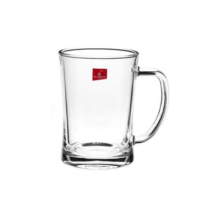 China High Viable Size Large Design Beer White Glass Mug With Handle Large Capacity 650ml Draft Beer Mug Milk Flower Tea Mug for sale