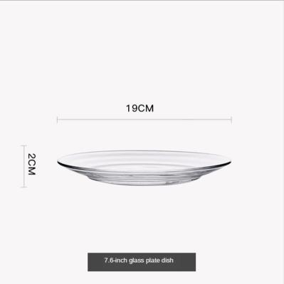 China Household Heat Resistant Tempered Glass Dish Dinner Plate Fruit Salad Tray Tableware Durable Microwave Oven for sale