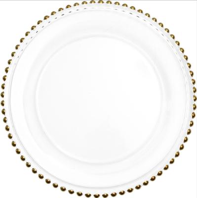 China Pearl Dinner Dish Style Spike Ice Cream Banquet Dessert Placement Sample Viable Gold Edged European Coin for sale