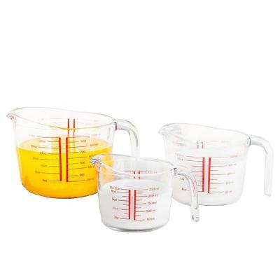 China Viable Tempered Glass Measuring Cup Jug With Scale Milk Hot Mug With Handle Kitchen Cooking Heat Resistant Microwave Oven for sale