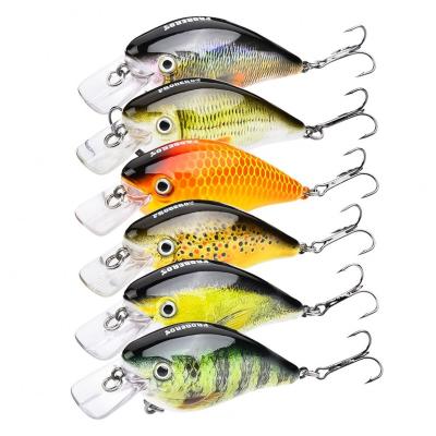 China ABS Plastic Wholesale 6 Colors Available 7.6cm Artificial 12.7g Bait Crank Hard Plastic Fishing Lures for sale