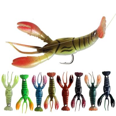 China Artificial Action 8.3cm/5.5g Simulation Shrimp Bait Swimbait Fishing Swimming Lure Vivid Fish Tick Soft Silicone Wobblers for sale