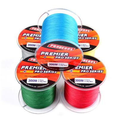 China Colorfast 300M 4 Braided 0.1mm-0.6mm Multiple Color PE Indelible Fishing Line for sale