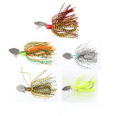 China Metal+Silicone DINGYUAN 5 Colors Spinner 10g/14g Bait Fishing Lure For Outdoor Fishing Activity for sale