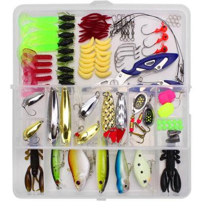 China PP+ High Carbon Steel 101PCS Lure Popper VIB Sequin Kit Set Spinner Crankbait Minnow Hard Soft Spoon Crankbaits Fishhooks Clips for sale